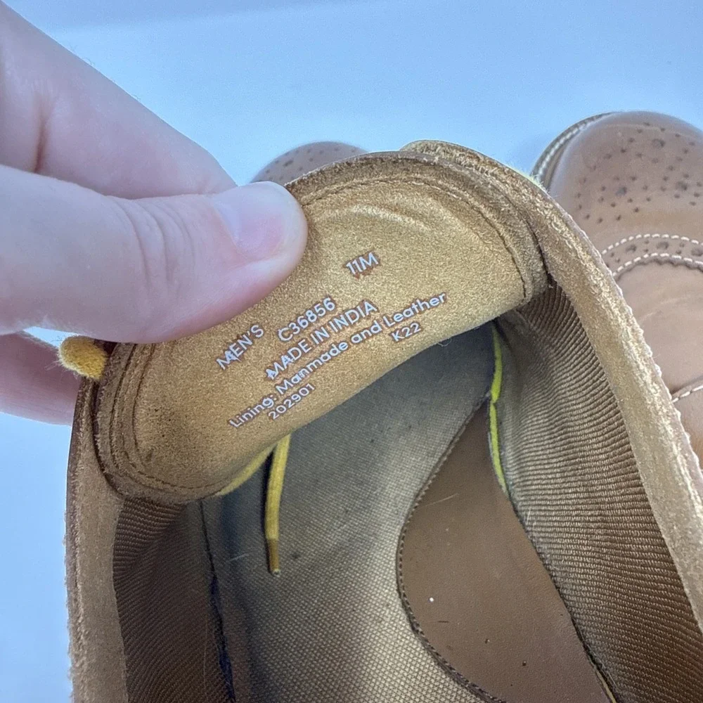 Cole Haan Mens C36856 British Tan Leather Wingtip Oxford Shoes Size 11M